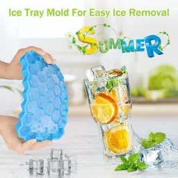 axune 1 L Silicone Honeycomb Shape Ice Cube Maker Ice Tray Ice Cube Mold Storage Containers Ice Bucket image 3