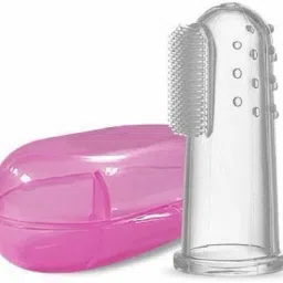 Silicone Non Toxic Finger Toothbrush with Case (3m+) Ultra Soft Toothbrush-image-3
