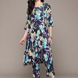 Readiprint Fashions Floral Printed Pure Cotton Kurta with Palazzos-image-32
