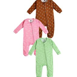The Mom Store Infants Pack Of 3 Printed Pure Cotton Sleepsuit-image-57