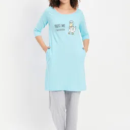 Clovia Printed Pure Cotton Night suit-picture-38