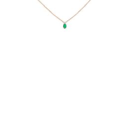 Angara 14KT Rose Gold Oval Emerald Solitaire Diamond Studded Pendant-0.54 gm-image-32
