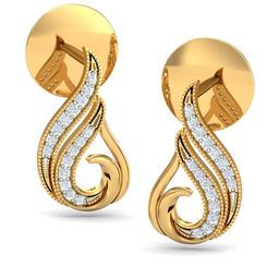 KUBERBOX Atia 18KT Gold Diamond-Studded Earrings-1.98gm-image-32