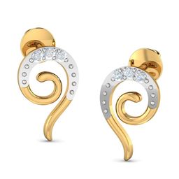 KUBERBOX Aurelia 18KT Gold Diamond-Studded Earrings-2.16gm-image-61