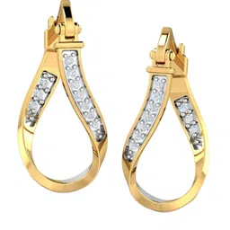 KUBERBOX 18KT Gold Diamond-Studded Esin Hoop Earrings-1.01gm-image-16