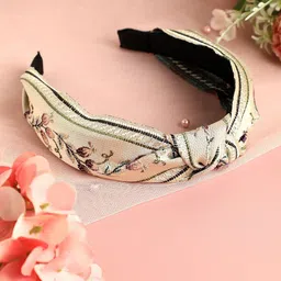 SOHI Floral Woven Design Knot Detail Hairband-picture-33