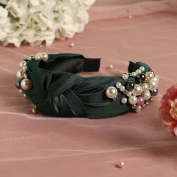 SOHI Embellished Knot Detail Hairband-20
