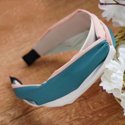 MIZORRI Women White & Turquoise Blue Hairband-image-50