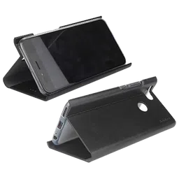 stuffcool Flipit Soft Leather Flip Cover for oppo A5s (Built-in Stand, Black)-picture-0