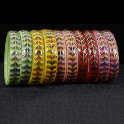 NMII Set Of 10 Printed Glossy Finished Bangles image 2