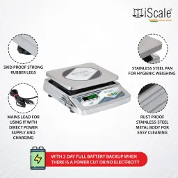 iScale 30kg x 1g Stainless Steel Weighing Scale with Front and Back Double Display Weighing Scale image 4