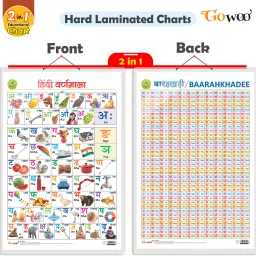 2 IN 1 HINDI VARNMALA AND BAARAHKHADEE Early Learning Educational Chart for Kids | 20"X30" inch |Non-Tearable and Waterproof | Double Sided Laminated | Perfect for Homeschooling, Kindergarten and Nursery Students Paper Print-44