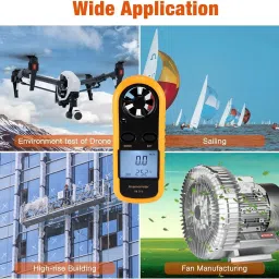 thermomate Digital Anemometer Wind Speed Air Velocity Temperature Measuring with Backlight DigitalAnemometer image 2