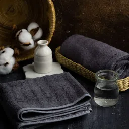 MUSH Set Of 2 Space Grey Solid 600 GSM Ultra Soft & Eco Friendly Bamboo Hand Towel image 3
