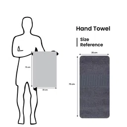 MUSH Set Of 2 Space Grey Solid 600 GSM Ultra Soft & Eco Friendly Bamboo Hand Towel image 4