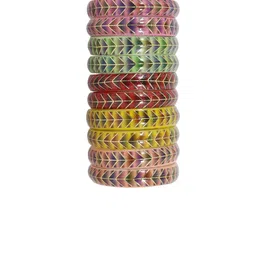 NMII Set Of 10 Printed Glossy Finished Bangles image 5