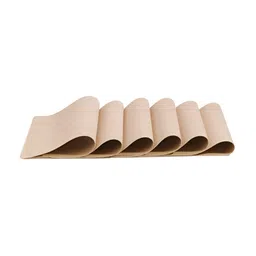 OBSESSIONS Beige 6 Pieces Heat Resistant Rectangle Table Placemats-15