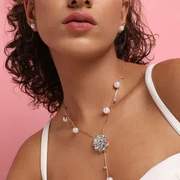 SOHI Chalice Stone Studded Necklace-image-47