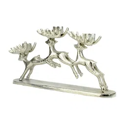 Hind Decor Silver-Toned Running Reindeer Candle Holder-picture-48