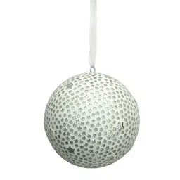 Hind Decor White Metallic Hanging Christmas Ball-image-61