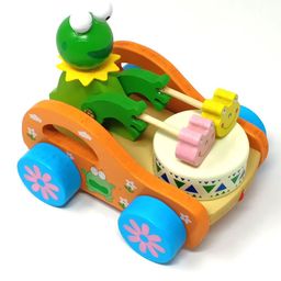 A&A Kreative Box Frog Pull Along Drum Cart Activity Toys and Games-13