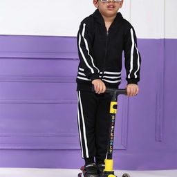 Ameeha Kids Striped Hooded Jacket and Joggers-image-14