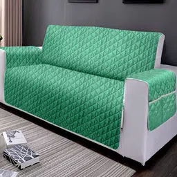 Cortina Brown & Green Quilted 3 Seater Reversible Sofa Cover With Arms-picture-56