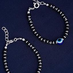 DN Creation Set of 2 Sterling Silver Evil Eye Elasticated Bracelets-49