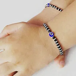 DN Creation Set of 2 Sterling Silver Evil Eye Elasticated Bracelets image 4