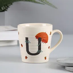 India Circus by Krsnaa Mehta Black & White Printed Stoneware Glossy Mug 300 ml-5