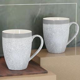 The Earth Store Grey 2 Pcs Printed Microwave Safe Glossy Finish Ceramic Mugs 280 ml Each-28
