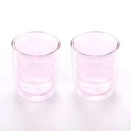 UMAI Pink 2 Pieces Microwave Safe Glass Mugs 200 ml Each-46