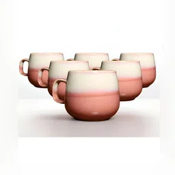 MODEFE Pink Printed Ceramic Glossy Cups Set of Cups and Mugs-49