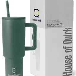 HOUSE OF QUIRK Green Printed Stainless Steel Glossy Mug-54