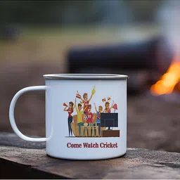Indigifts White Printed Steel Mug 250 ML-15
