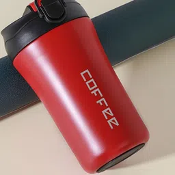 Wosta Red & Black Stainless Steel Core Solid Matte Coffee mug 400ML-53