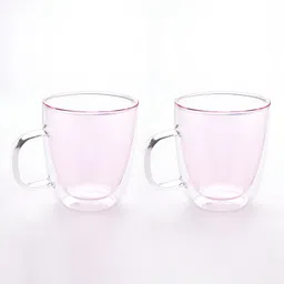 The Better Home Pink 2 Pcs Glass Cups 400ml-picture-44