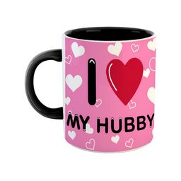 ARTBUG Black and Pink Printed Ceramic Glossy Mug 350 ml-7