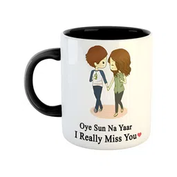 ARTBUG Black Printed Ceramic Glossy Mug-11