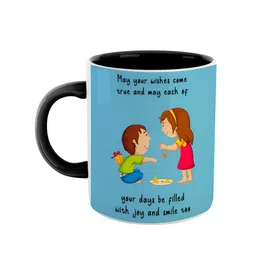 ARTBUG Black & Blue Printed Ceramic Glossy Mug 350 ml-16