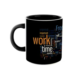 ARTBUG Black & Orange Typography Printed Ceramic Glossy Mug 350 ml-48