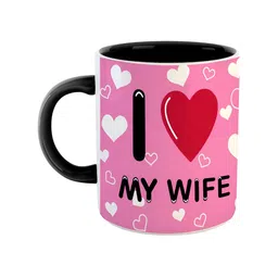 ARTBUG Black & Pink Printed Ceramic Glossy Dishwasher And Microwave Safe Mug 350ml-8