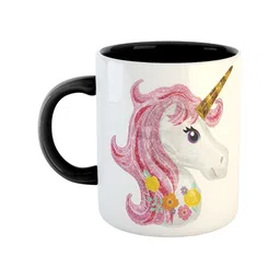 ARTBUG Black Printed Ceramic Glossy Mug-12