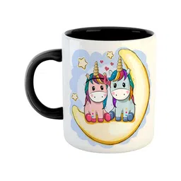 ARTBUG Black & Blue Unicorn Printed Ceramic Glossy Mug 350 ml-2