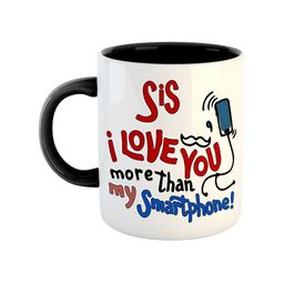 ARTBUG Black & White Sis I Love You Printed Ceramic Glossy Mug 350 ml-image-90