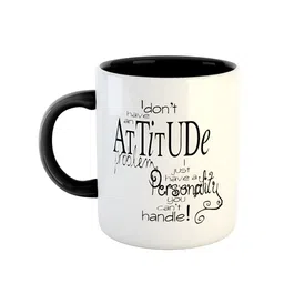 ARTBUG Black & White Typography Printed Ceramic Glossy Mug 350 ml-14