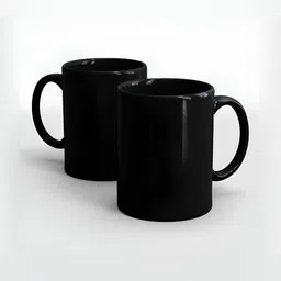 Home Decor Expert Black 2 Pcs Ceramic Glossy Mugs Set of Cups and Mugs 300 ml-49