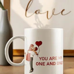 eCraftIndia White & Red Printed Ceramic Glossy Mug - 100 ml-22