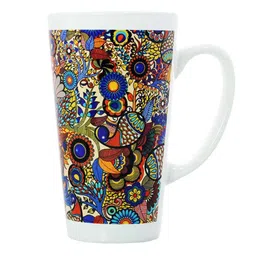 KOLOROBIA White & Blue Printed Irish Ceramic Glossy Mug 425 ml-20