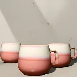 MODEFE Pink Printed Ceramic Glossy Cups Set of Cups and Mugs image 4
